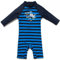 BONVERANO Baby-Badeanzug für Kleinkinder, LSF 50+, Sonnenschutz, langärmelig, Reißverschluss, Rashguard, Einteiler, Bademode, 0–3 Jahre, Wal, 74