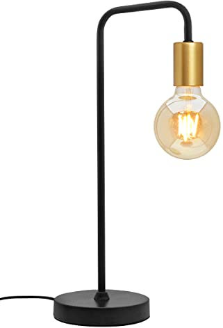 Black Pipe Table Lamp Retro Desk Lamp Vintage Bulb Holder Golden Bedside Light H3009