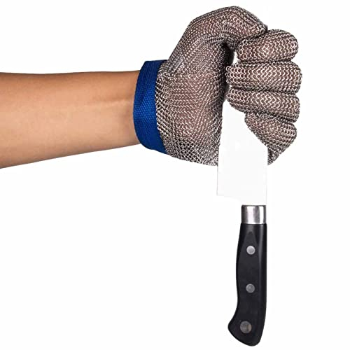 Schnittfeste Handschuhe aus 304 Stahldraht, schnittfeste Handschuhe, Austernschutz-Werkzeug (Größe: S/A), 1 Stück