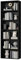 FirFurd Bookcase 6 Tiers Bookshelf Black Tall Display Shelf Freestanding Wooden Storage Unit for Living Room Bedroom Office 60x23.5x180cm
