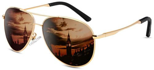 ANYLUV Sonnenbrille Herren Polarisiert, Pilotenbrille Sonnenbrille Damen Metallrahmen Klassische Retro Schutz Sunglasses