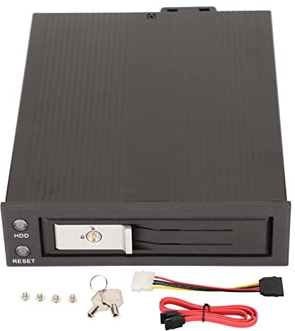 3,5 Zoll Festplattenkäfig, Unterstützt SATA I, II III und SAS 6 Gbit/S Übertragungsgeschwindigkeit, Aluminiumlegierungsmaterial, Trägerloses Design, Geeignet für Servercomputer, Computerspeicher