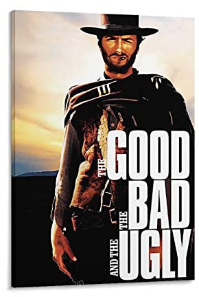 Enartly Leinwand Bilder Clint Eastwood Gute Bad Hässliche Filme Poster und Wandkunst Moderne Familienschlafzimmer Dekor 30x50cm Kein Rahmen