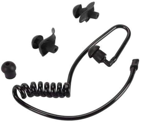 Headset Akustikschlauch, Akustikschlauch Komfortabler, Starker Ersatz für Funkkopfhörer (Schwarze Ohrstöpsel)