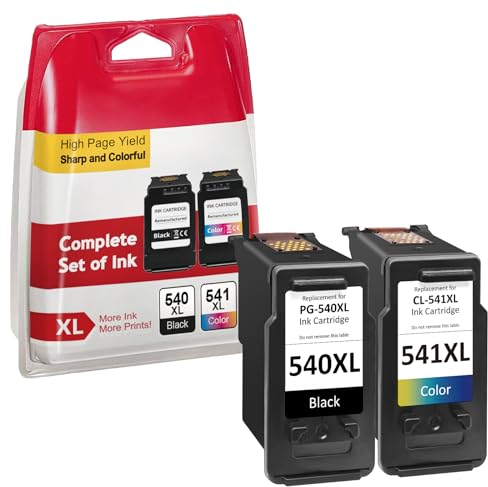 Sunnieink Druckerpatronen 540 541 XL, PG-540 CL-541 XL Patronen Kompatibel für Canon 540 541 Multipack XL, for Pixma TS5150 TS5151 TS5100 MX475 MG3650 MG3650s MG3600 MG4250 MX535 MX395 MG3200 MG3550