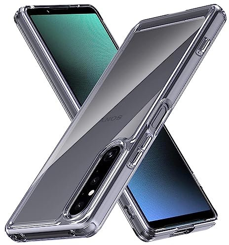 Verco Custodia per Sony Xperia 1V Case Cover per Xperia 1V 2023 Custodia Trasparente Sottile Silicone Trasparente Trasparente Trasparente