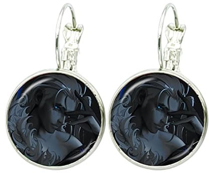 Game Glass Earring Valorant Astra Killjoy Jett Sova Cypher Women Man Crystal French Hook Earrings for Fans Gift