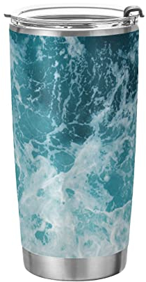 FJAUOQ Tumbler Ocean Nature Insulated Coffee Cup Beverage Container Office Travel Mug with Straw and Lid 20oz Back to School Gift