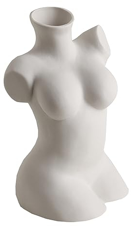 BURLOE Moderne Körper Blumenvase, Kreativ Keramik Vase Schicke Vase Für Schreibtisch Dekor Heimdekoration Aufbewahrungsbehälter Pflanze Getrocknete Blumen,B