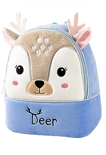 ISAKEN Kinderrucksack Kindergarten für Mädchen Jungs Kindergartenrucksack Plüsch Schultasche Niedlich Süße Tiere Tagesrucksack Kleine Buch Taschen für Kinder Jungen Mädchen 2-6 Jahre