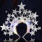 Fashband Leuchtendes Stern-Stirnband, glitzernde Sterne, Tiara, Halo-Krone, Stirnbänder, LED-Festival, Weihnachten, Karneval, Party, Haarschmuck für Frauen und Mädchen (Silber)