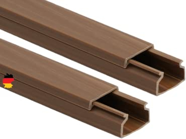 KOMIB Hochwertige KK1510BR Kabelkanal 15 x10 mm Braun 10 Meter - 5 x 2m (5 Stück) Elektroinstallation Kabelkanal Kabelabdeckung Kabelmanagement Diverse Größen/VDE (15 x10mm)