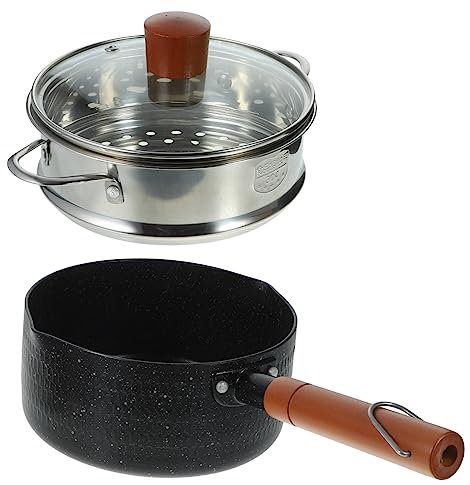 FELTECHELECTR 1juego Cacerola Antiadherente Con Diseño De Vaporera Olla De Leche Multiusos Para Cocinas De Inducción y Gas Cazuela Para Bebés