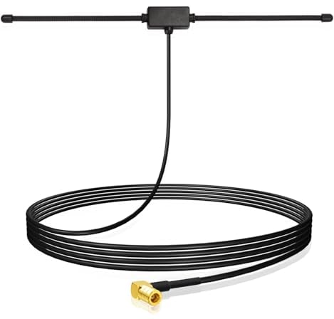 Bingfu Antenne DAB Autoradio Interna SMB Dipolo Parabrezza Monte di Vetro Adesiva con Cavo 3 m Compatibile con Auto Radio DAB Pure Highway Alpine Technisat Unità Principale