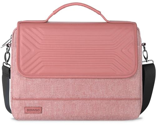 DOMISO 14 Pollici Borsa PC Portatile Impermeabile Laptop Ventiquattrore Custodia Sleeve Borsa Messenger per Computer Portatile/Notebook/Apple/HP Stream 14 Pavilion 14 / Dell/Asus, Rosa