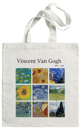 FDEETY Kunstdruck Tragetasche Baumwolle Einkaufstasche Stoffbeutel Mehrweg Umhängetasche Schultertasche Shopper Naturfarben