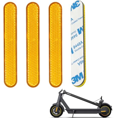 MGDC Scooter Seitenabdeckung Reflektor für Segway Ninebot Max G30/G30D/G30E/G30LP Serie,Reflektor für Motorrad Fahrrad Scooter (Gelb)