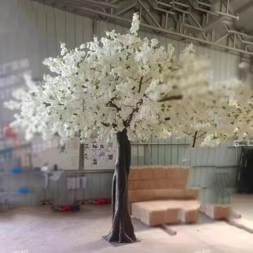 BEDOIN Árboles artificiales de cerezo blanco, árbol de deseos falso, estilo japonés, ventana de hotel, decoración interior, paisajismo, interior y exterior, 1,2 m x 1 m