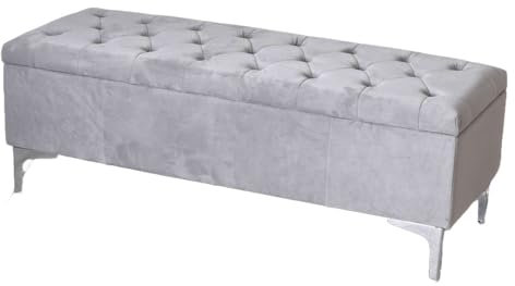 Polster Hocker Schlafzimmer Truhenbank Samt 115cm Chesterfield- Steppung FHA098B Palazzo Exklusiv