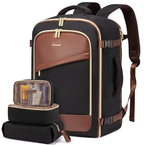 LOVEVOOK Handgepäck Rucksack Flugzeug, Reiserucksack Damen Wasserdicht, Travel Backpack mit Schuhfach Damen Herren Groß 40L, Laptop Rucksack mit Laptopfach für Schule Arbeit Camping