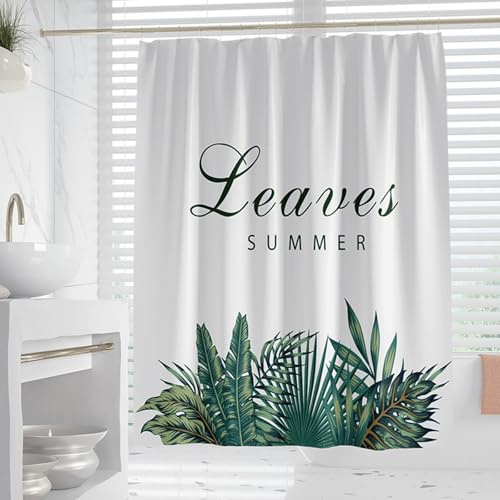 XUEDNGM Rideau de Douche Anti Moisissure 120 x 220 cm Personnalisable, Lavable en Machine, Lesté, Séchage Rapide, avec des Crochets Rideau de Salle de Bain Rideau de Douche, Été