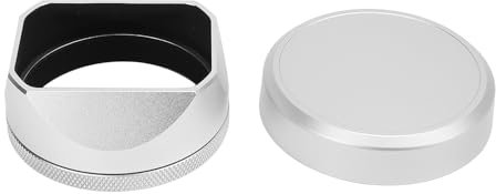 Paraluce Quadrato in Metallo per Fotocamere X100VI X100V X100F X100T X100S X100 X70, Paraluce LH X54 con Copriobiettivo, Argento