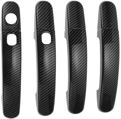 Motoforti Smart Car Door Handle Cover Trim, Side Door Handle Cover, for Ford Focus 2012-2018, ABS Carbon Fiber Black 1 Set