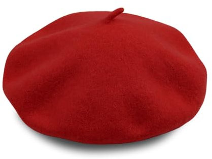YZROHYI Französische Mütze Damen Baskenmütze Wolle,Franzosen Mütze Französischer Hut,Wintermütze Barett Maler,French Beret Karneval,Klassische Baskenmütze Fasching,Pantomime Mütze Künstler - Rot
