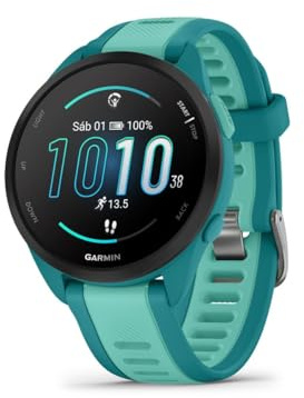 Garmin Forerunner 165, Smartwatch per la corsa, 43mm, Musica, App di Streaming, GPS, Cardio, VO2max, Report mattutino, HRV Status, Piani gratuiti 5K, 10K, 21K e Maratona, Pay (Aqua) (Ricondizionato)