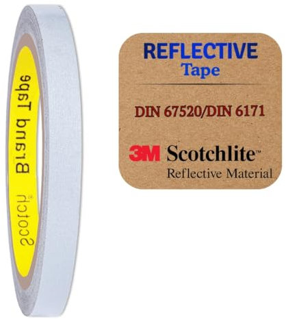 SOLNIT Nastro riflettente riflettente di sicurezza, impermeabile, realizzato con 3 M 610C (argento, 10 mm x 10 metri)