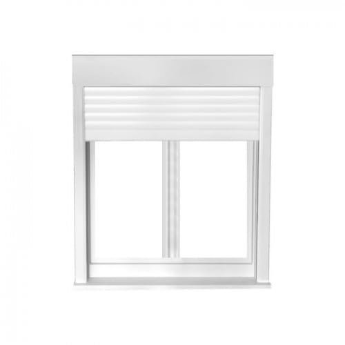 Fenêtre PVC blanc 2 vantaux avec volet roulant électrique dimensions tableau H 75 x L 100 cm pour pose en neuf - GEFRADIS - fabrication française