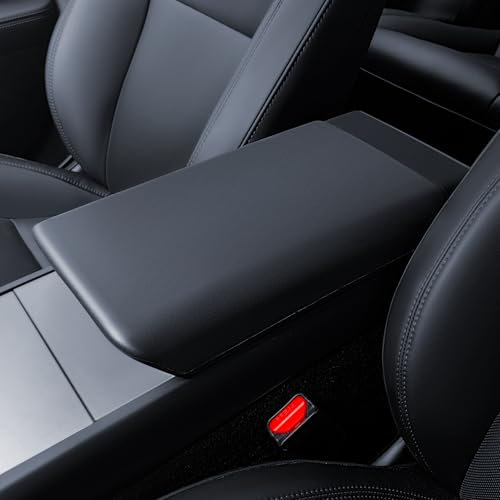 LANTU Housse d'accoudoir central pour Tesla Model Y 2025 et Model 3 2024-2025 TPE Housse de protection étanche et antidérapante Accessoires Tesla Juniper Highland (noir)