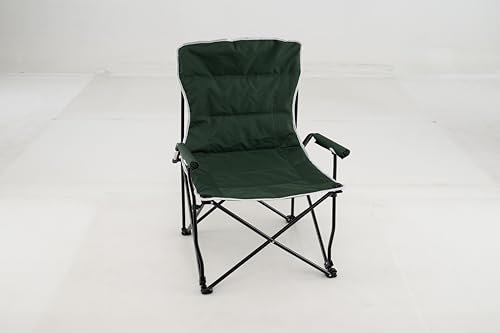KOMFOTTEU Chaise de Camping Pliable avec Parasol, Chaise de Pique-Nique, Charge 150 kg, Fauteuil d'Extérieur avec Sac de Rangement & Coussins rembourrés, pour Barbecue, Jardin, Pêche