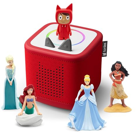 tonies Toniebox 2 Pack Boite à Histoire pour Enfant 1 à 9 Ans, Robuste & Facile à Utiliser, avec Vaiana, Elsa, Ariel, Cendrillon, Rouge