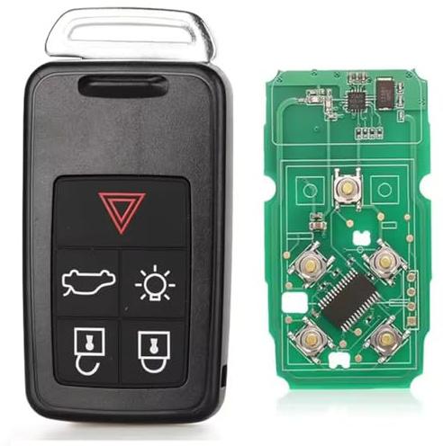 ProPlip Kompletter Schlüssel mit Programmierelektronik, kompatibel mit Volvo S60 S80 V60 V70 XC60 XC70 434 MHz Fernbedienung ID46 PCF7945 blanko