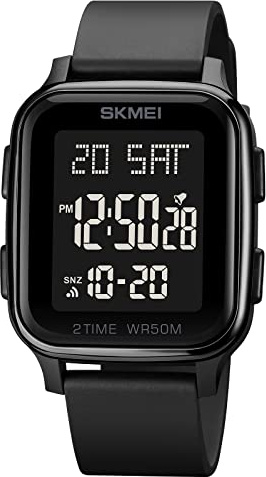 SKMEI Montre de Sport numérique étanche pour Homme avec chronomètre, Compte à rebours, Alarme, rétroéclairage