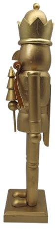Alipis Wooden Nutcracker Soldier with Golden Bow Tie Traditional Christmas Nutcracker Decor Handcrafted Festive Ornament for Holiday Table Centerpiece and Mantel Display