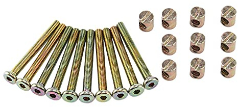 ISTOVO Innen sechs kant schraube mit Innen sechs kant schraube mit Gewinde M 6 x 55MM Innen sechs kant mutter mit Kreuzschlitz mit Schlitzmutter Moebel fuer Betten Kinderstuehle
