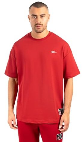 SMILODOX Herren T-Shirt Rayk - Locker geschnittenes Oversize Shirt mit auffälligem Backprint, Logo auf der Brust und bequemem Rundhalsausschnitt für Moderne Streetwear Looks