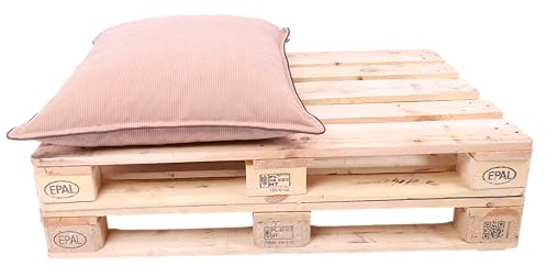 TexDeko® Cord halbes Palettenkissen 60x80x18 cm Cappuccino | Weicher Cordstoff, wasserabweisend, UV-beständig, waschbarer Bezug, Indoor & Outdoor Palettenpolster, 320 g/m² Stoffgewicht
