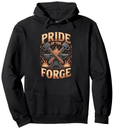 Blacksmith Pride Forge Fire Vintage Identity Badge Metal Pullover Hoodie