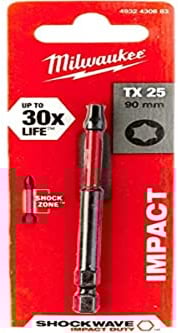 Milwaukee 4002395385454 Embout de Vissage pour Visseuses à Chocs, Noir