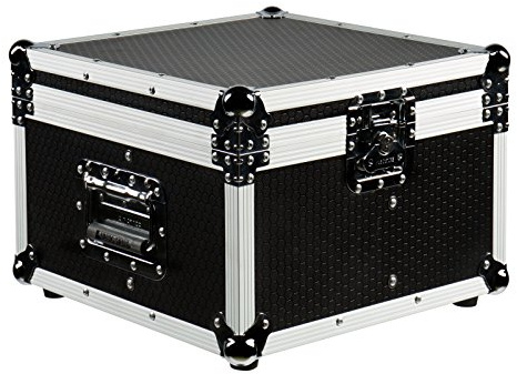 LightmaXX Tour Case, 4x LED Mini PAR TRI/QUAD, Hochwertiges Phenol-Beschichtetes Holzcase, Moving Heads, Stahlkugelecken, Klappgriffe, Butterfly-Schlösser, 425x385x305mm, 7,68kg