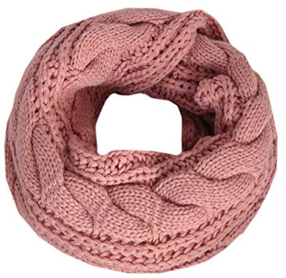 Sonia Originelli Loop Schal Strick Polyacryl Zopfmuster Winter Farbe Rosa