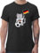 T-Shirt Herren - EM WM - Fußball Katze Deutschland - L - Schwarz - Fussball Shirt männer Europameisterschaft Katzen Tshirt fussballtrikot fu Ball Germany Herren-Shirt em- Fanartikel deutsche
