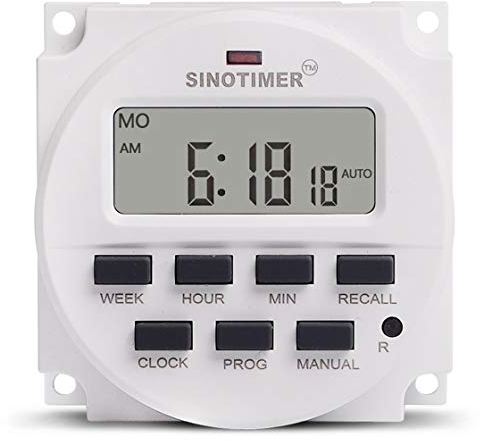 SINOTIMER 5V Wöchentlich 7 Tage Programmierbare digitale Zeitschaltuhr Timer-Steuerung Countdown Recall Abbrechen für Elektrogerät