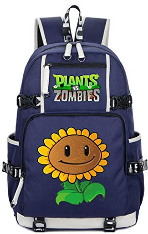 WANHONGYUE Plants vs. Zombies Game Backpack Student Schoolbag Laptop Book Bag Casual Dayback Blue-11