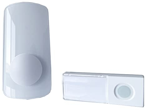 Heidemann Funkgong-Set HX Ocean (Farbe weiß, Reichweite 200 m, 8 Melodien, Lautstärke 4-stufig einstellbar bis 90 dB, Türklingen, Gong, Haustürklingel Set, Funkklingel) 70826