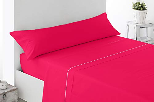 Energy Colors Textil - Excellent 105 - Juego SÁBANAS Completo 3 Piezas Verano Cama 105 x 190-200 cm (Fucsia)