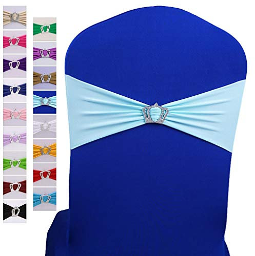 Xiang Ru 1 x bunte elastische Stuhlhusse, Schleifen, für Party, Hochzeit, Event, Mintgrün.